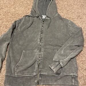 Women’s Offline by Aerie Zip Up Hoodie Green/Gray Size Small